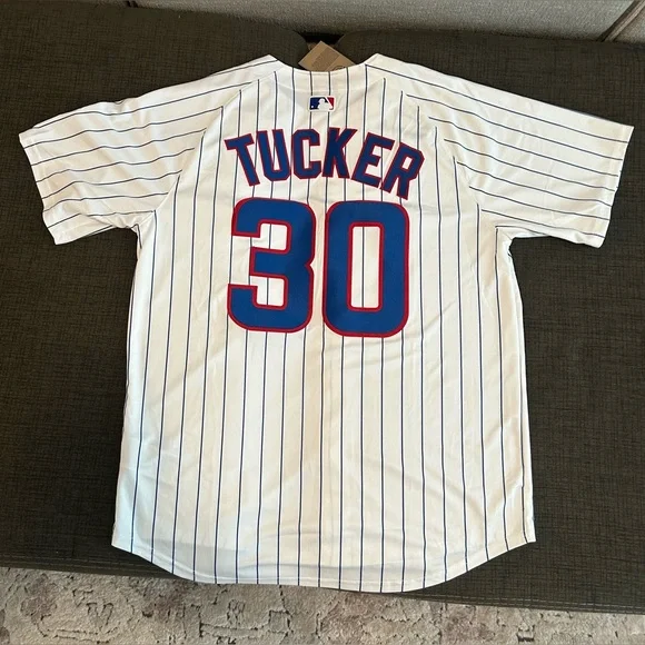 Nike Authentic Pinstripe Chicago Cubs Kyle Tucker #30 MLB Jersey Men’s Sz: L - Picture 3 of 8